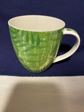 Starbucks Green Leaf Pattern Ceramic Mug
